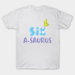 Family Dinosaur Matching 6th Birthday Six-A-Saurus Gift For Boys Kids toddlers T-Shirt